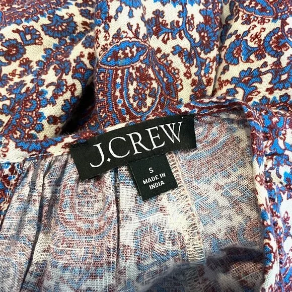 J. Crew Palermo Smocked Waist Mini Dress Floral Bouquet Linen Size Small S - Picture 13 of 16